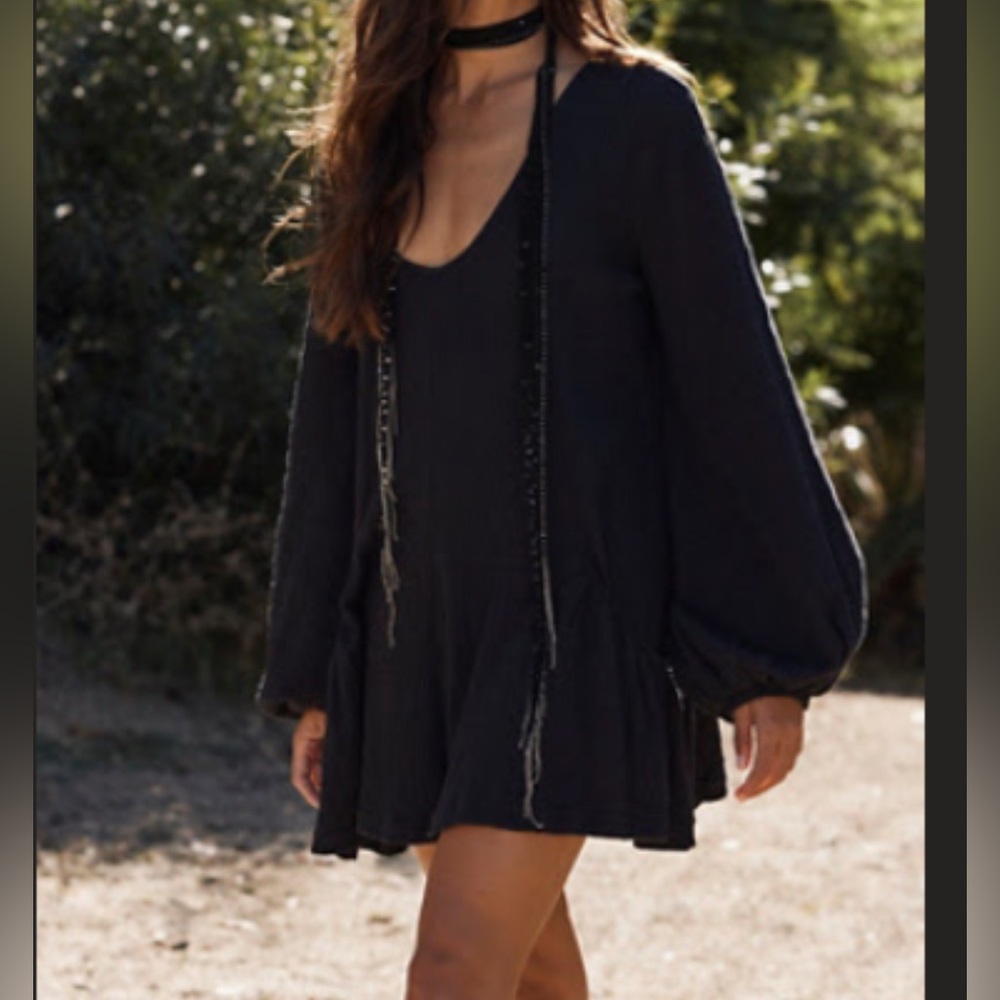 Free People Black Long Sleeve Dress